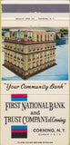 Matchbook Cover - First National Bank Trust Corning NY 30 Strike
