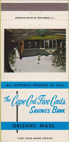 Matchbook Cover - Cape Cod Five Cents Bank Orleans MA 30 Strike
