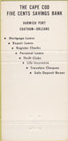 Matchbook Cover - Cape Cod Five Cents Bank Orleans MA 30 Strike