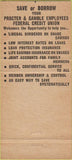 Matchbook Cover - Procter Gamble Credit Union 30 Strike