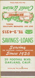 Matchbook Cover - East Bay Telephone Credit Union Oakland CA 30 Strike
