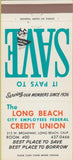 Matchbook Cover - Long Beach City Employees Credit Union CA 30 Strike