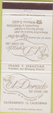 Matchbook Cover - Hotel El Dorado Sacramento CA 30 Strike