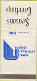 Matchbook Cover - United Missouri Bank Kirkwood Fergson Arnold MO 30 Strike