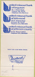 Matchbook Cover - United Missouri Bank Kirkwood Fergson Arnold MO 30 Strike