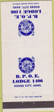 Matchbook Cover - Elks Club Dodge City KS 30 Strike