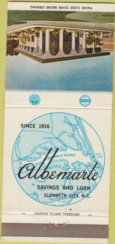 Matchbook Cover - Albemark Savings Loan Elizabeth City NC 30 Strike