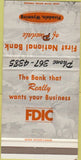 Matchbook Cover - First National Bank Pinedale WY 30 Strike