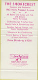 Matchbook Cover - Shorecrest Hotel Milwaukee WI 30 Strike