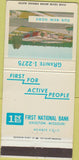 Matchbook Cover - First National Bank Sikeston MO 30 Strike