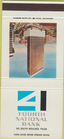 Matchbook Cover - Fourth National Bank Tulsa OK 30 Strike