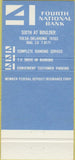 Matchbook Cover - Fourth National Bank Tulsa OK 30 Strike