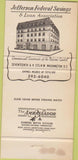 Matchbook Cover - Jefferson Savings Washington DC WEAR 30 Strike