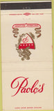 Matchbook Cover - Paolo's Restaurant San Jose CA 30 Strike