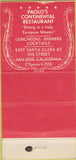 Matchbook Cover - Paolo's Restaurant San Jose CA 30 Strike