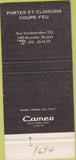 Matchbook Cover - Portes Et Cloisons Coupe Feu Brussels Belgium 30 Strike
