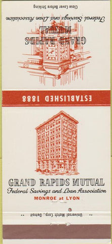Matchbook Cover - Grand Rapids Mutual MI 30 Strike
