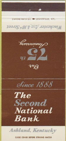 Matchbook Cover - Second National Bank Ashland KY 30 Strike