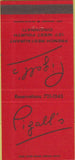 Matchbook Cover - Pizall's Cincinnati OH French Restaurant 30 Strike