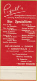 Matchbook Cover - Pizall's Cincinnati OH French Restaurant 30 Strike