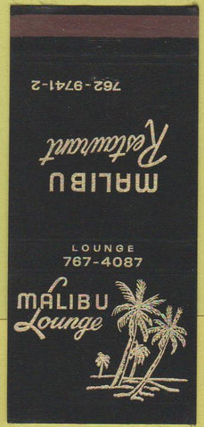 Matchbook Cover - Malibu Restaurant Atlanta GA 30 Strike
