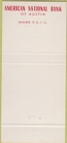 Matchbook Cover - American National Bank Austin TX? 30 Strike