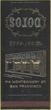Matchbook Cover - Doros San Francisco CA 30 Strike