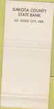 Matchbook Cover - Dakota Country State Bank South Sioux City NE 30 Strike