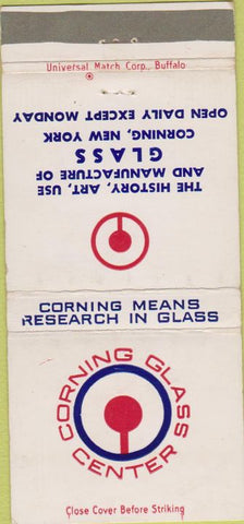 Matchbook Cover - Corning Glass Center Corning NY WEAR 30 Strike