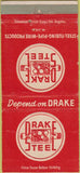 Matchbook Cover - Drake Steel Tubing Pipe Fresno CA 30 Strike