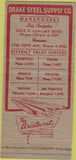 Matchbook Cover - Drake Steel Tubing Pipe Fresno CA 30 Strike