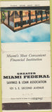 Matchbook Cover - Miami Federal Savings FL True Color WEAR 30 Strike