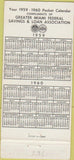 Matchbook Cover - Miami Federal Savings FL True Color WEAR 30 Strike