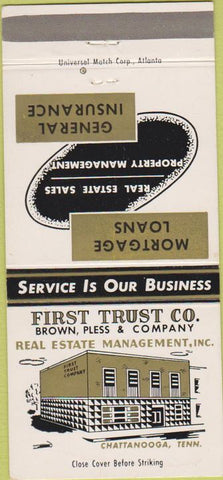 Matchbook Cover - First Trust Co Chattanooga TN 30 Strike