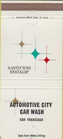 Matchbook Cover - Automotive Car Wash San Francisco CA 30 Strike