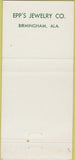 Matchbook Cover - Epp's Jewelry Birmingham AL 30 Strike
