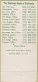 Matchbook Cover - Sumitomo Bank of California Chain 30 Strike