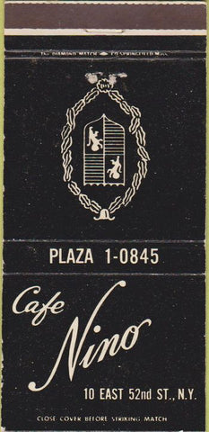 Matchbook Cover - Cafe Nino New York City WEAR 30 Strike