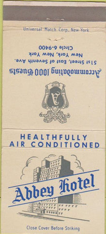 Matchbook Cover - Abbey Hotel New York city 30 Strike