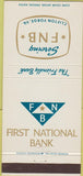 Matchbook Cover - First National Bank Clifton Forge VA 30 Strike