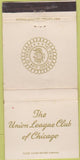 Matchbook Cover - Union League of Chicago IL WEAR 30 Strike
