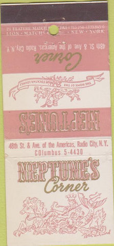 Matchbook Cover - Neptunes Corner New York City WEAR 21 Strike Feature