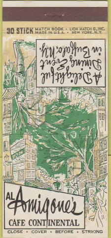 Matchbook Cover - The Amigone's Cafe Buffalo NY 30 Stick