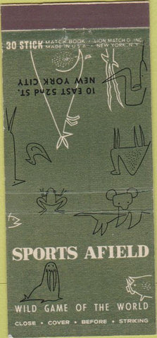 Matchbook Cover - Sports Afield Wild Game Restaurant New York City 30 Stick