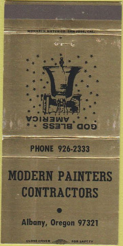 Matchbook Cover - Modern Contractors Painters Albany OR 30 Strike