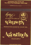 Matchbook Cover - Agostino's Italian Food Washington DC SAMPLE 40 Strike