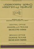 Matchbook Cover - Amarillo Production Credit TX Dumas SAMPLE 40 Strike