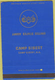 Matchbook Cover - US Army Cap Sibert AL military postcard 40 Strike