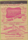 Matchbook Cover - Holiday Bowlign Oakland CA WORN billiards 40 Strike