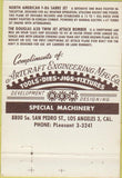Matchbook Cover - Douglas A3D Twin Jet Sabre Jet F-86 40 Strike